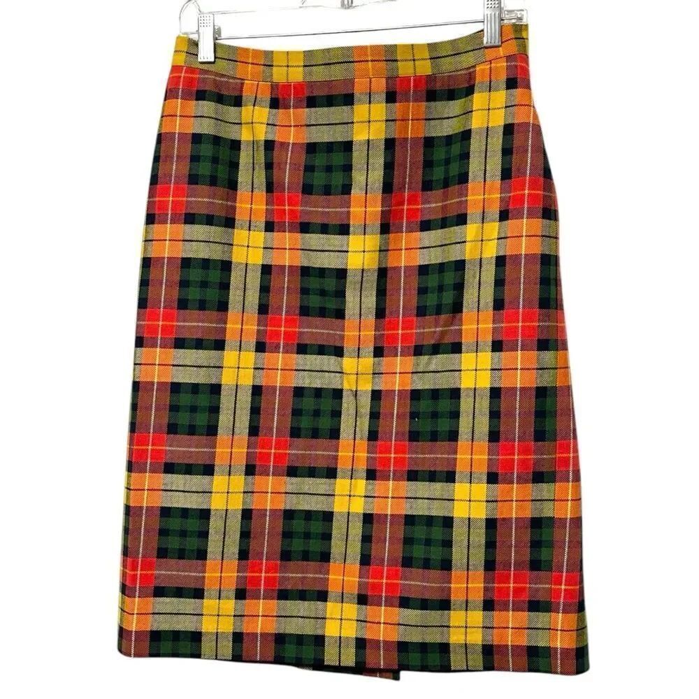 LIZ CLAIBORNE Wool Blend Plaid Skirt 10